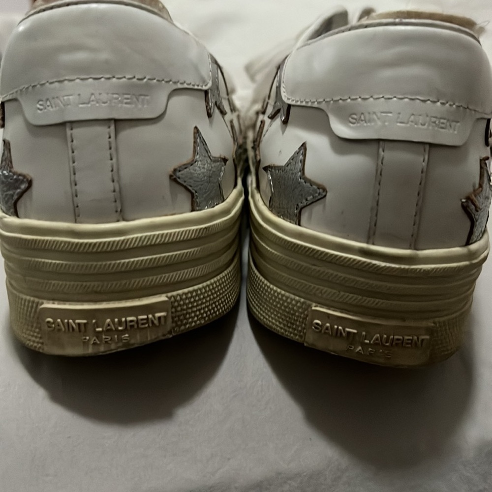 Authentic Saint Laurent Paris platform court classic sneakers size 39 white - Picture 6 of 6